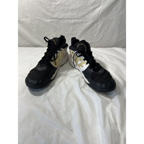 Sz 6Y Nike Team Hustle D9 Mid Black Metallic Gold AQ4224-004 - Picture 11 of 16